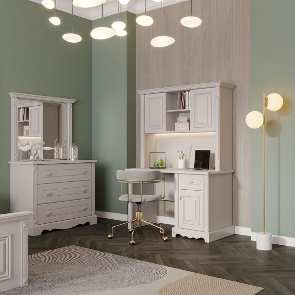 image of Romantic Gray Drawer with Mirror