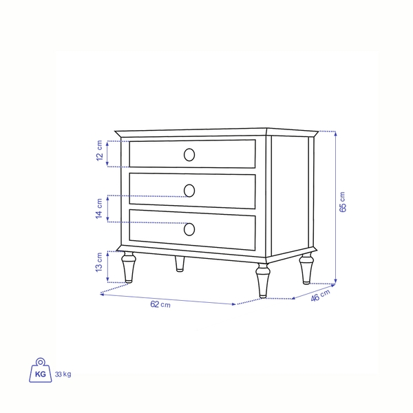 image of Elena bed side drawer