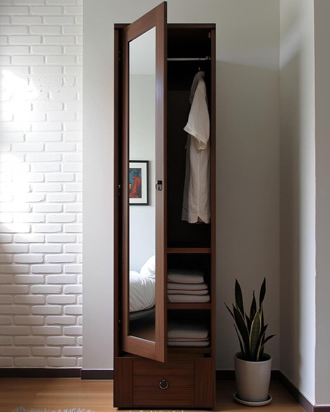 another image of Dresser Walnut 50 with one door and mirror