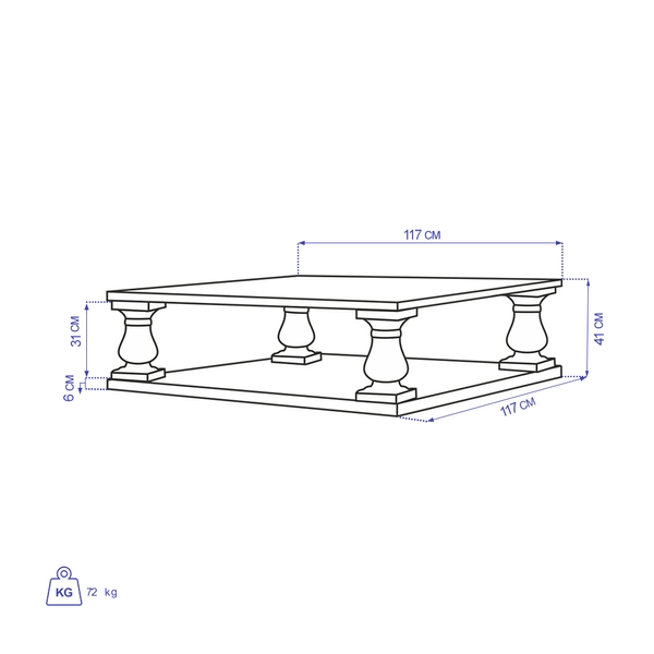 image of Elena square coffee table