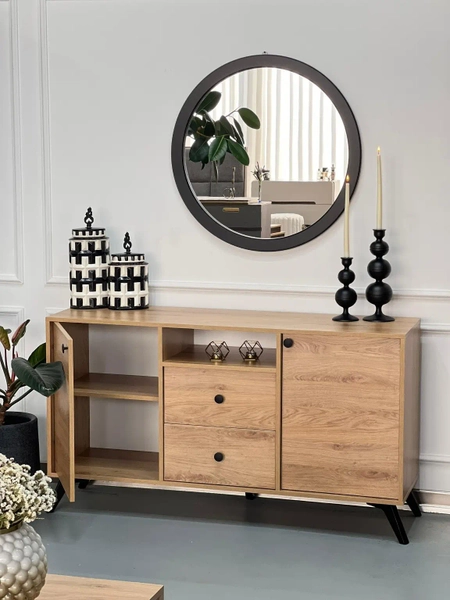 image of Mocca Wooden Console and Mirror