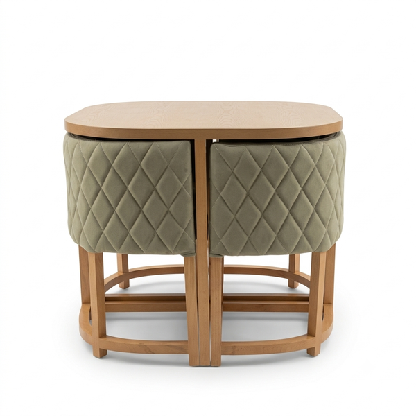image of Compact Upholstered Dining Set for 4