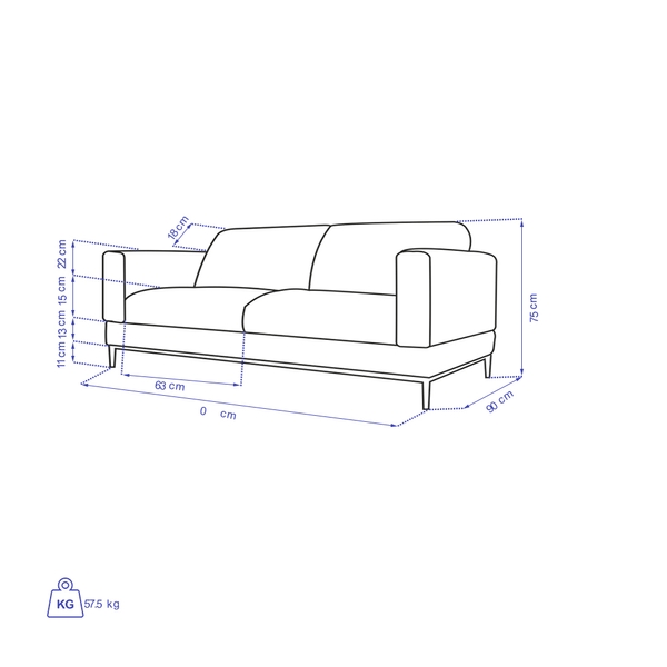 image of Chilan triple sofa