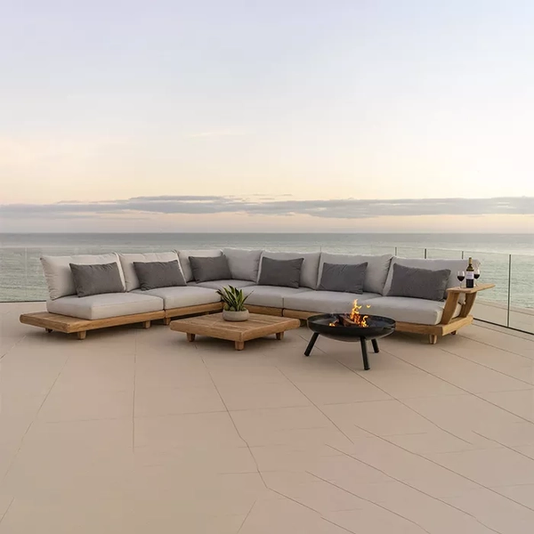 تصویر مبل ال راحتی تمام چوب تینا