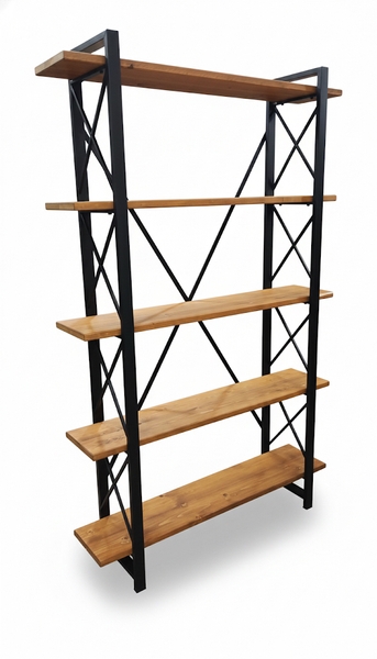 تصویر کتابخانه شلف ۵ طبقه چوبی