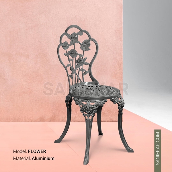 image of Flower Design Aluminium Chair