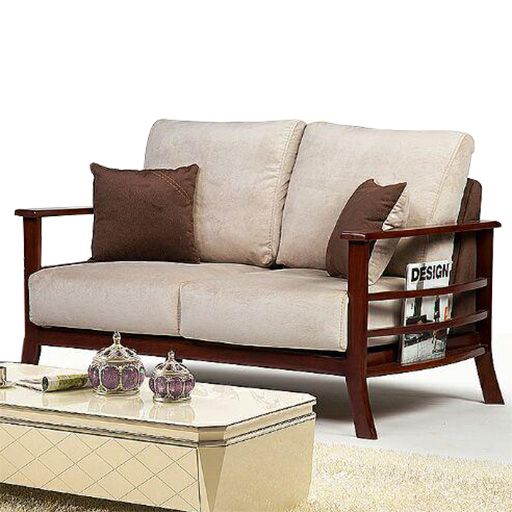 image of Fabric-Wood Double Sofa 231