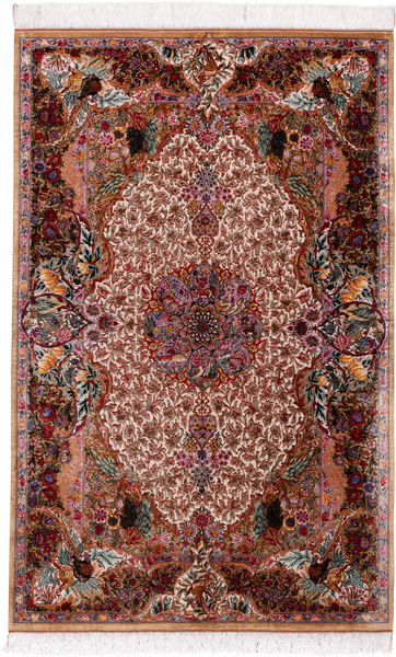 تصویر قالی قم 60 رج قواره قالیچه شناسه اثر 421914