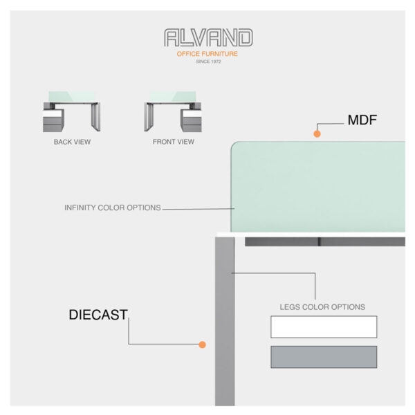 تصویر میز کارگروهی ۲ نفره Medusa مدل WF2