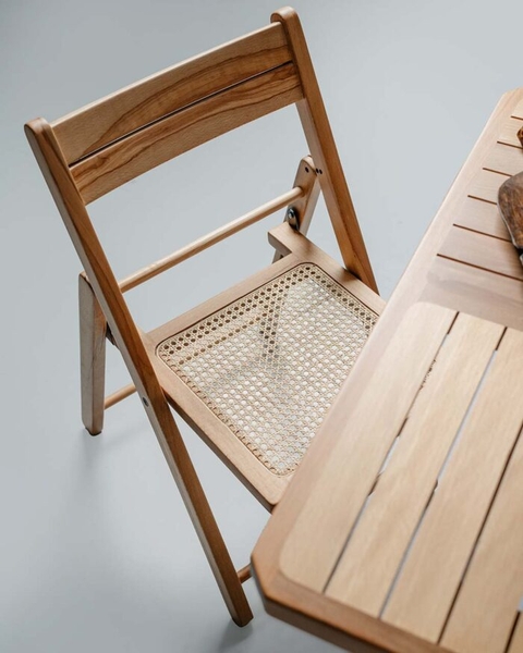 تصویر صندلی چوبی حصیری Zen