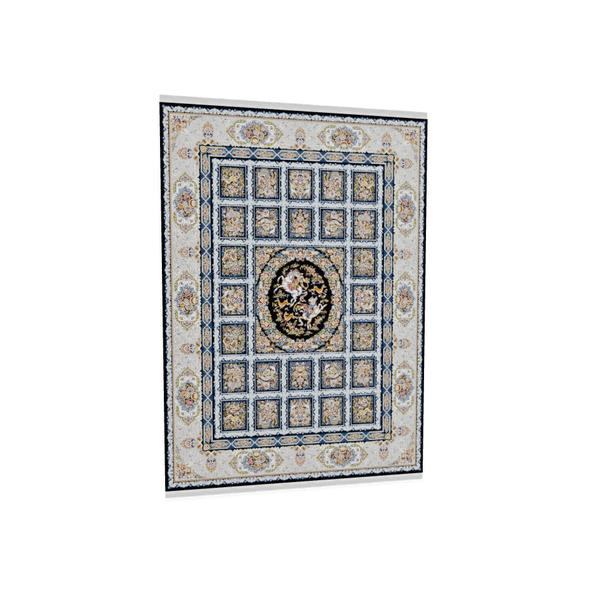 image of Khosro Shirin Rug-Navy Blue