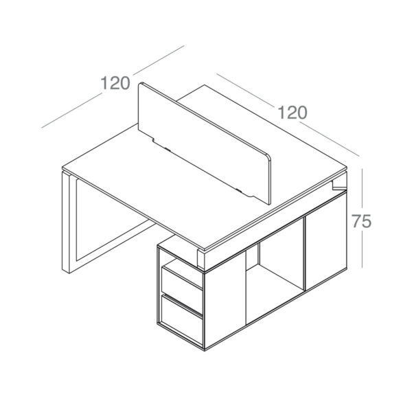 تصویر میز کارگروهی ۲ نفره Nova مدل WF2