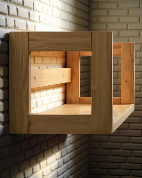 image of Simple Wall Mounted natural shelf