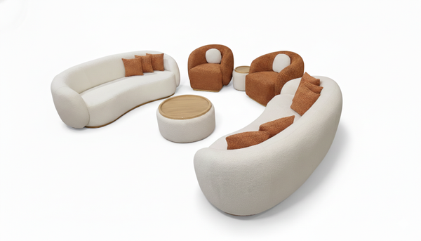 تصویر ست مبلمان 8 نفره لوبیایی