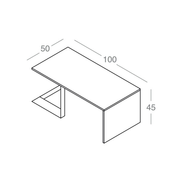 تصویر میز جلو مبلی تک پایه فلزی Golden Nova مدل T1