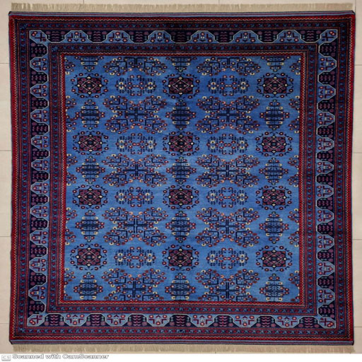 image of Handmade Blue Lacquer Carpet Six Meters z37786