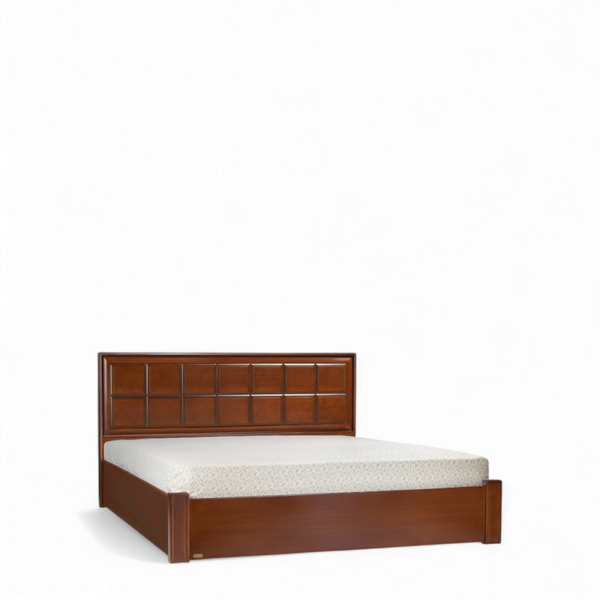 image of Folia Double Bed W 180 with wooden head board