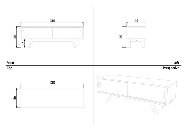 image of Armada white small TV stand