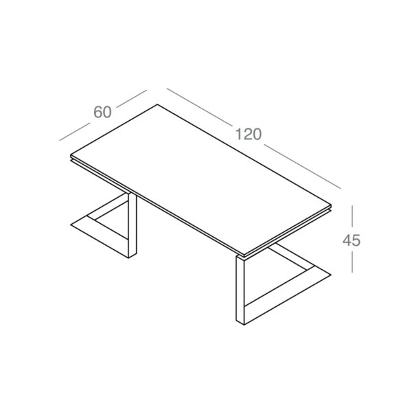 تصویر میز جلو مبلی دو پایه فلزی Golden Nova مدل T2