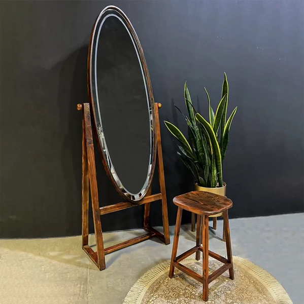 image of Oval Mirror with Stool