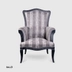 image of Lavin Neoclassical Single Sofa-Gray Striped