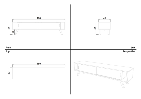 image of Armada white large TV stand
