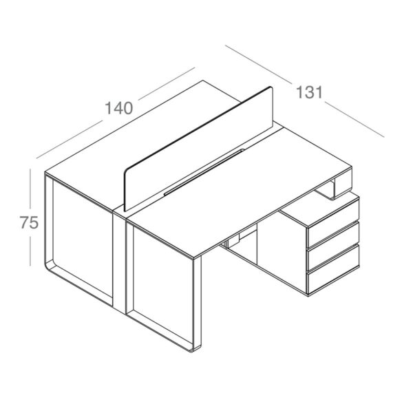 تصویر میز کارگروهی ۲ نفره Medusa مدل WF2