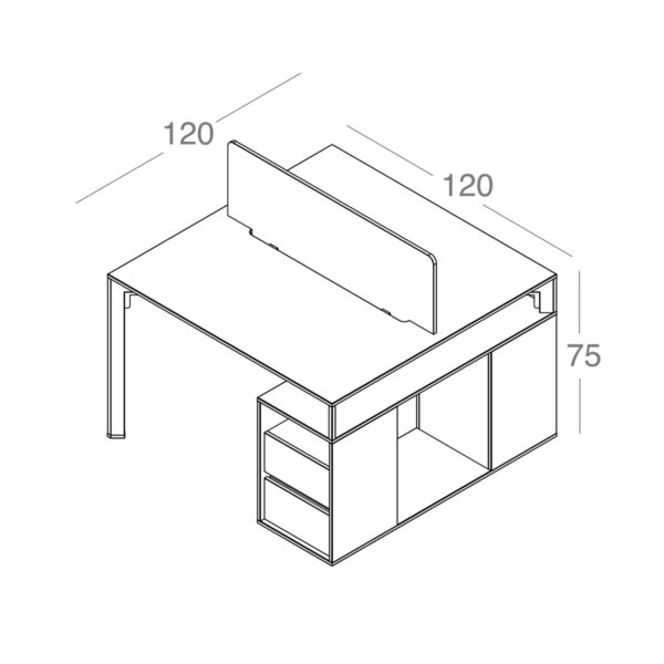 تصویر میز کارگروهی ۲ نفره Petra مدل WF2