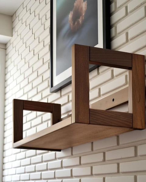 another image of Simple Walnut Wall Mounted shelf