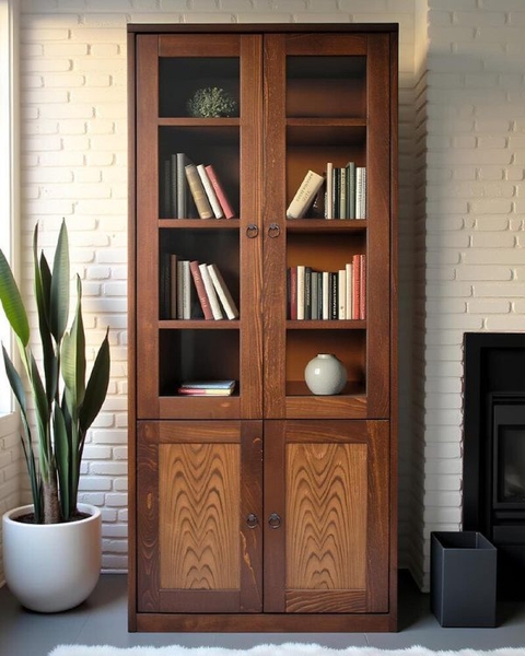 image of 85 bookcase with doors