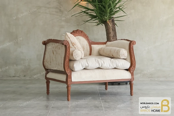 تصویر مبل تک نفره کلاسیک مصری (مینی کاناپه)