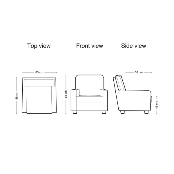 image of Piere 90 Single Sofa