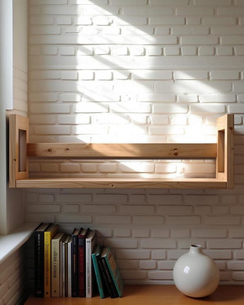 image of Simple Wall Mounted natural shelf