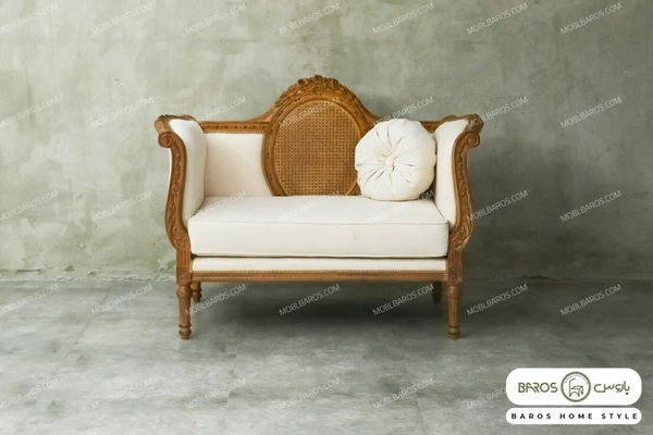 تصویر مبل تک نفره کلاسیک مصری (مینی کاناپه)