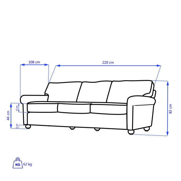 image of Verta triple sofa