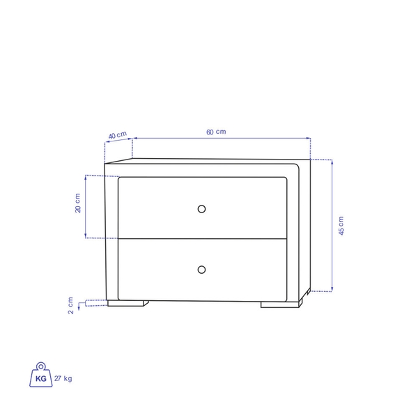 image of Verta bed side drawer