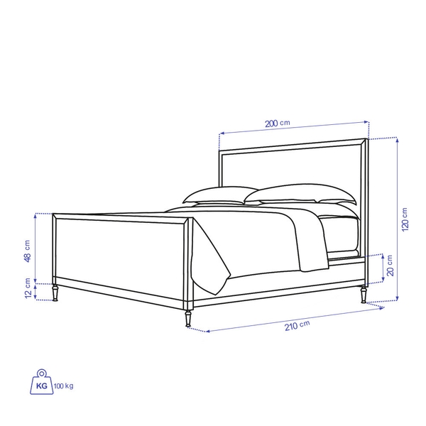 image of Elena double bed 180 type B