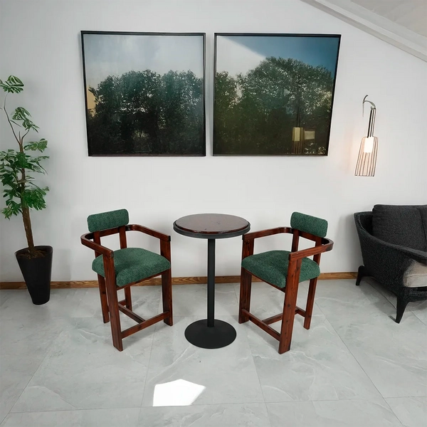 تصویر میز ۲ نفره کانتری با صندلی دیاموند