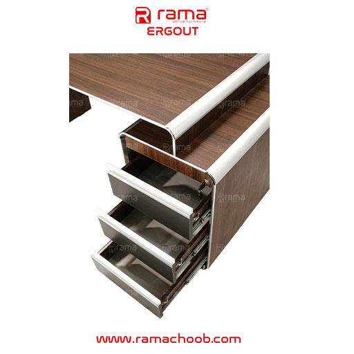 تصویر میز کارمندی ارگوت (سه کشو ثابت)