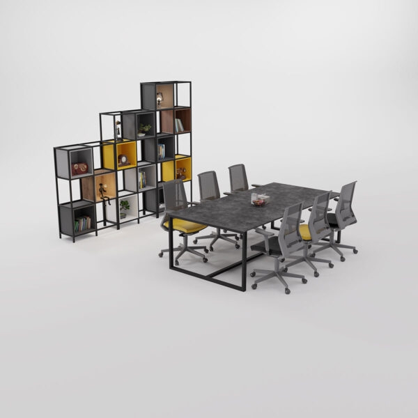 تصویر میز کنفرانس ۶ نفره Cube مدل C240