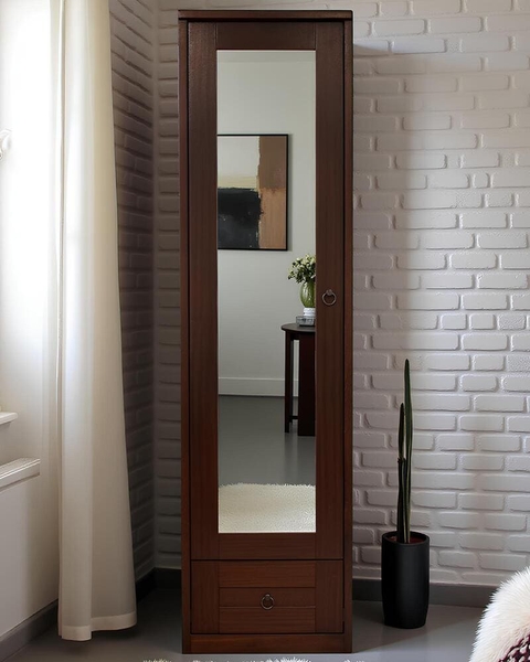 image of Dresser Walnut 50 with one door and mirror