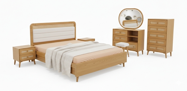 تصویر سرویس خواب دو نفره مدل حصیری تصویر سرویس خواب دو نفره مدل حصیری