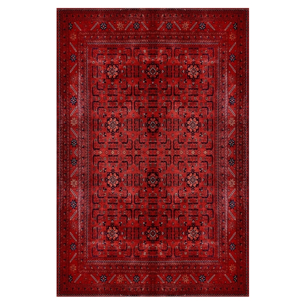 تصویر فرش بافت افغان کرک قرمز تصویر فرش بافت افغان کرک قرمز