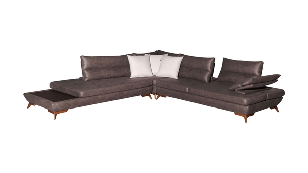 image of Navy L shaped sofa