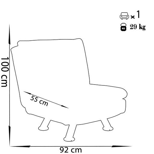 image of  Chashme Noor Single Sofa Bed Model MA-508.1-PK