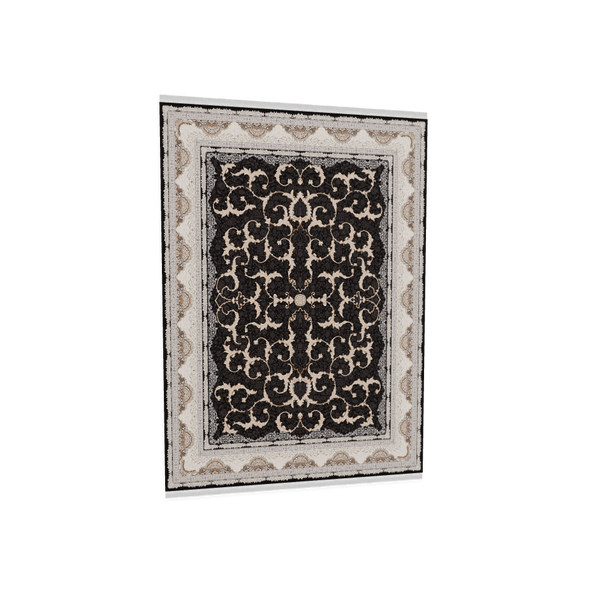 image of Lotus Rug-Dark Gray