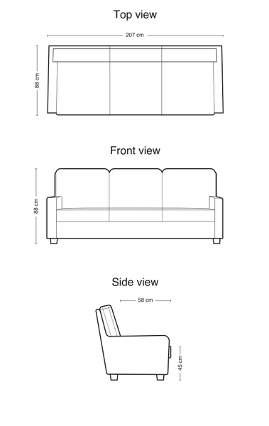 image of Piere 220 3seats Sofa-Italfoam