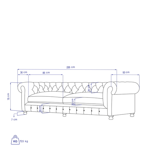 image of Larisa triple sofa