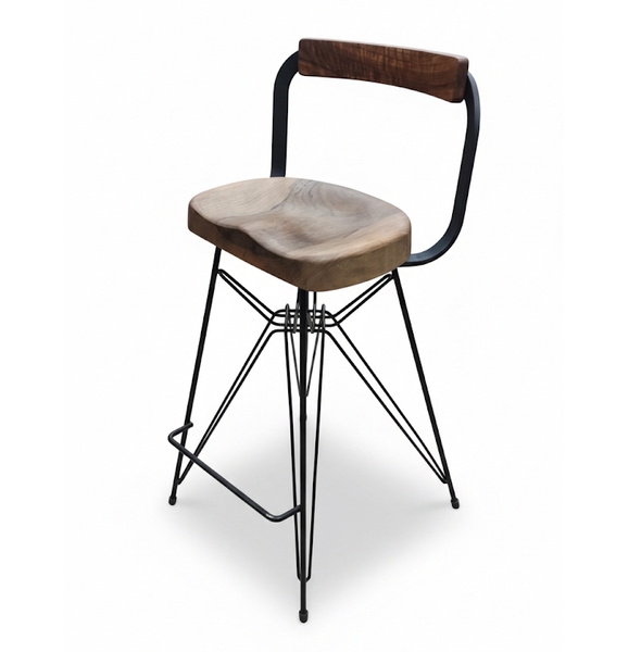 تصویر صندلی اوپن چوب گردو-پایه ثابت