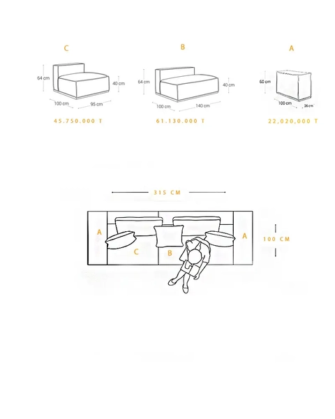 image of Caravan Triple Sofa